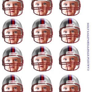 DIY digital Photo cupcake toppers football themed