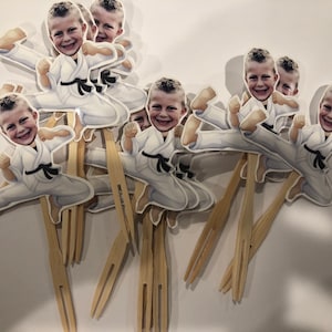 full body karate birthday toppers. set of 12. Waterproof with glossy finish.