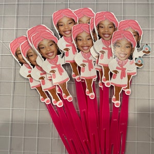 Photo cupcake toppers full body spa set. set of 12with Glossy finish.