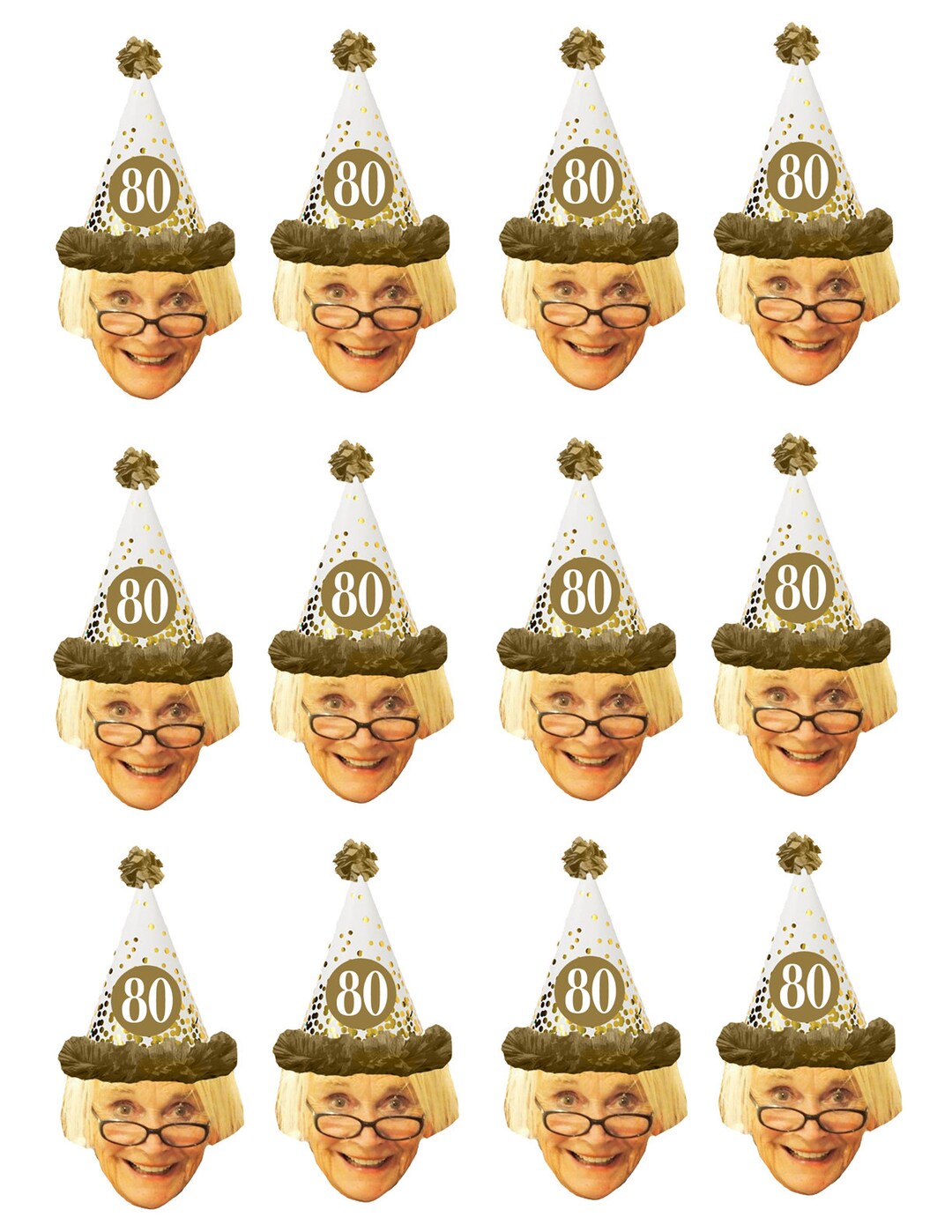 DIY Printable Over the Hill Birthday Gold or Silver Confetti Hat Photo ...