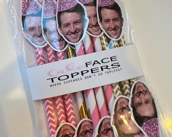 Pajitas de confeti personalizadas. Acabado brillante con opción de sombrero.