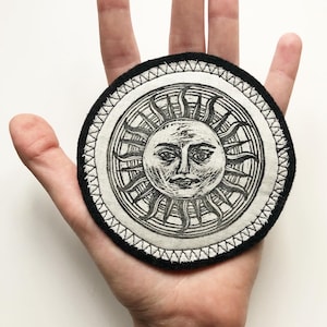 Handmade Sun Circle patch - iron on patch - sew on patch - sun patch - sun and moon patch - sun patches - astrology patches - astronomy