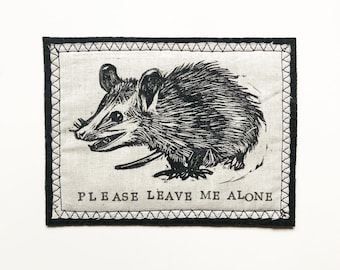 Handmade Possum Patch - Opossum patch - possum accessories - animal patches - funny patches - Iron on patch - Sew on patch - iron on patches