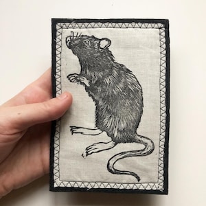 Handmade No Text Rat Patch - Rat accessories - rat - rats - iron on patch - animal patches - sew on patch - rat patches - rat patch