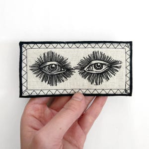 Handmade Eyes Patch - handmade patch - handmade patches - eyes patch - patch with eye - printed patches - iron on patch - sew on patch