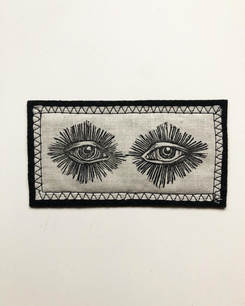 Handmade Eyes Patch handmade patch handmade patches eyes patch patch with eye printed patches iron on patch sew on patch image 2