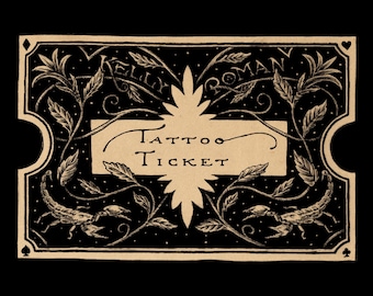 Tattoo Ticket Digital Download - Tattoo Pass - Tattoo Permission - Tattoo Design - Illustration - Art - Tattoo Art - Ink - DIGITAL DOWNLOAD