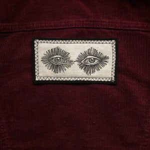 Handmade Eyes Patch handmade patch handmade patches eyes patch patch with eye printed patches iron on patch sew on patch image 4