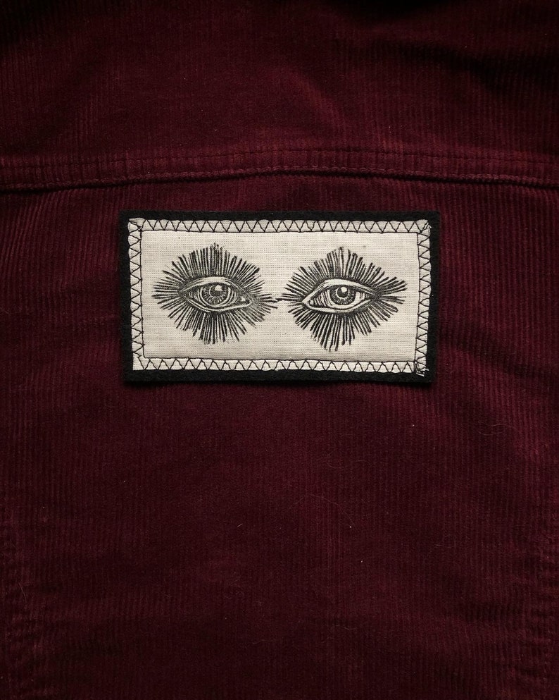 Handmade Eyes Patch handmade patch handmade patches eyes patch patch with eye printed patches iron on patch sew on patch image 4