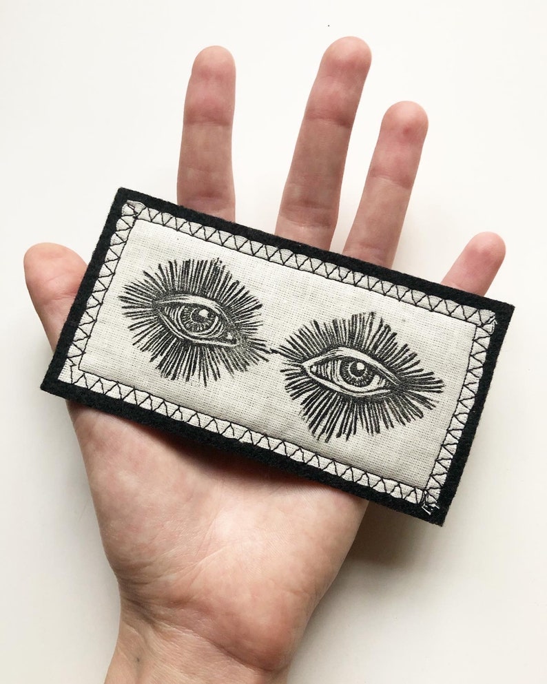 Handmade Eyes Patch handmade patch handmade patches eyes patch patch with eye printed patches iron on patch sew on patch image 3