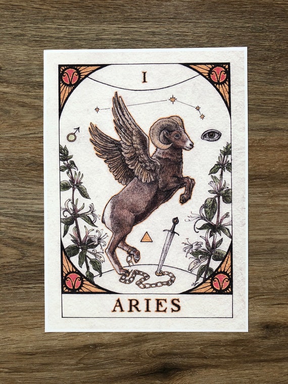Aries Tarot Illustration Print Aries - Finland