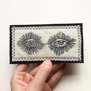 Handmade Eyes Patch handmade patch handmade patches eyes patch patch with eye printed patches iron on patch sew on patch image 1