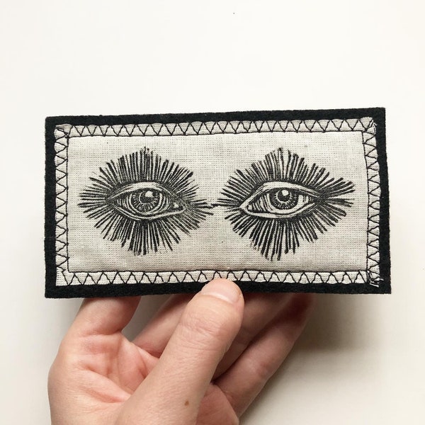 Handmade Eyes Patch - handmade patch - handmade patches - eyes patch - patch with eye - printed patches - iron on patch - sew on patch