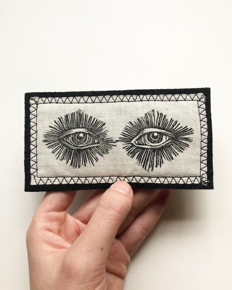 Handmade Eyes Patch - handmade patch - handmade patches - eyes patch - patch with eye - printed patches - iron on patch - sew on patch 