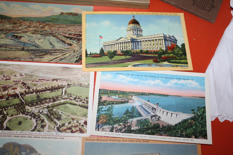 eclectic mix unused Lot of 9 vintage postcards