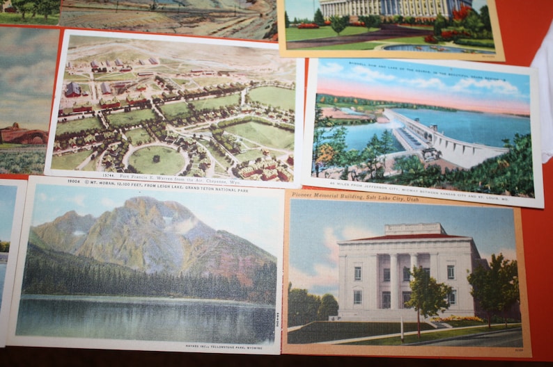 eclectic mix unused Lot of 9 vintage postcards