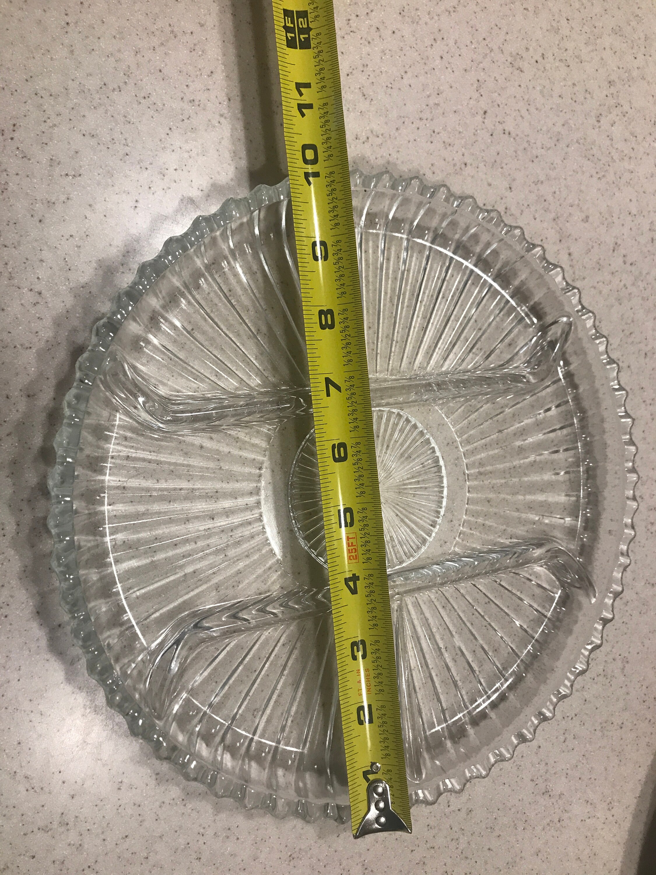 Vintage Clear Glass Sectioned Serving Tray. Serving Platter Etsy