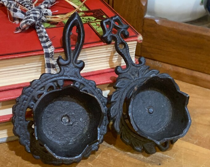 Vintage Cast Iron Candle Holders. Miniature Trivet Candle Holders. Home Decor. Candles, Kitchen