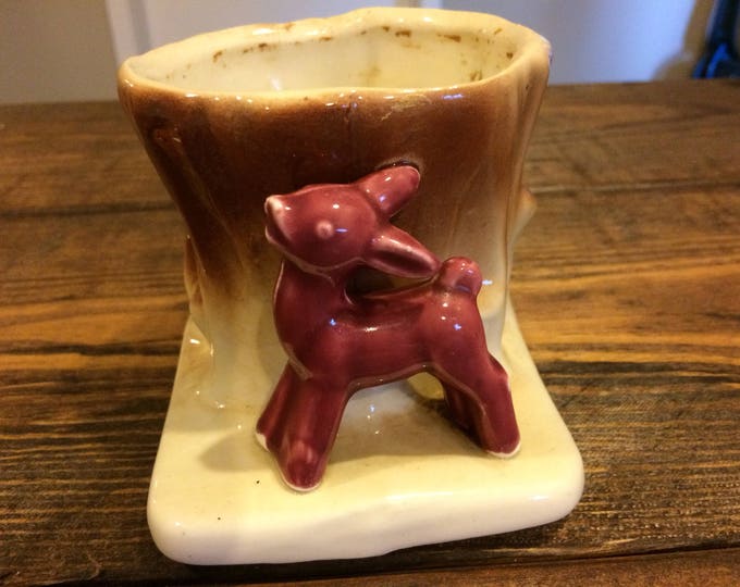 Vintage Pink Deer Planter. Retro. Kitschy Etsy