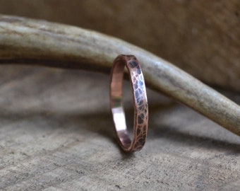 Banda ad anello in rame semplice, fascia ad anello in rame rustico, fascia ad anello in rame di base, fascia ad anello in rame sottile, anello in rame da uomo, anello in rame semplice da donna