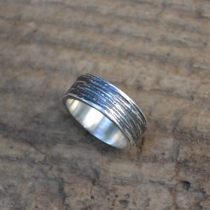 Sterling textured men's ring band, chunky sterling ring band, sterling silver men ring band , textured sterling silver ring band, men ring