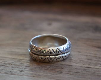 Sterling chunky men's ring band, cast sterling ring band, sterling silver men ring band , cast simple sterling silver ring band
