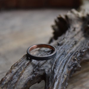 Simple copper ring band, rustic copper ring band, basic copper ring band, black copper ring band, black men copper ring, oxidize copper ring