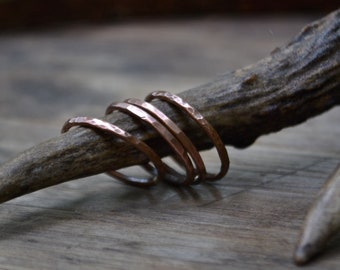 Super thin copper ring band, set of copper ring band, thin copper ring band, small copper ring band, 16 gauge copper stackable rings