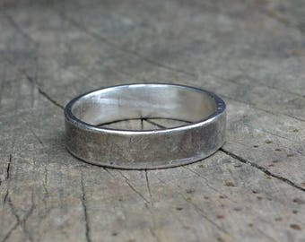 Banda de anillo de hombre grueso esterlina, banda de anillo de plata esterlina clásica, banda de anillo de hombre de plata esterlina simple, banda de anillo de plata esterlina simple