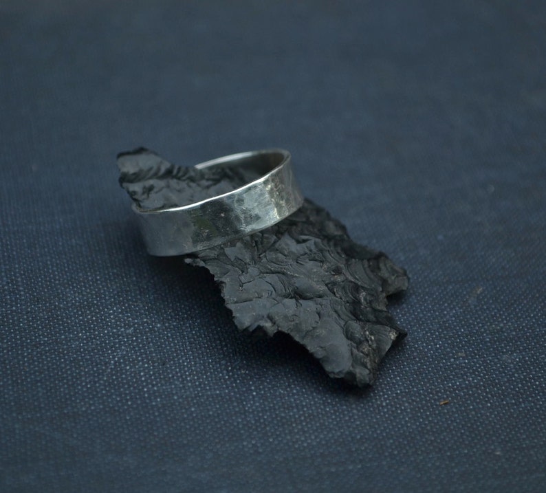 Sterling chunky men's ring band textured sterling ring Etsy