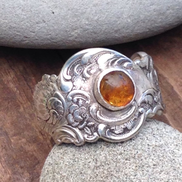Men ring, men's amber and silver ring, men silver ring, men's solitaire ring, men statement ring, men's silverware ring, Perla Blu, PerlaBlu