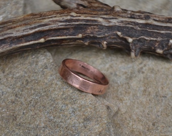 Men's simple copper ring band, copper ring band, wide copper ring band, unisex copper ring band, women copper ring band, copper wedding band