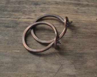Copper hoops for tunnel plugs, earrings for tunnels, earrings for tunnel plugs, ear weight, stretched ears earrings, large hoops