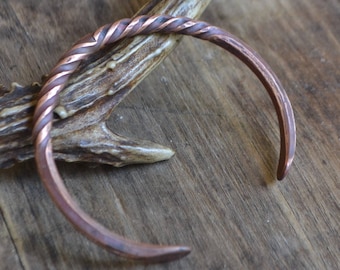 Men's copper bracelet, simple men's copper bracelet, torque men bracelet, copper bracelet, torc men copper bracelet, viking copper bracelet