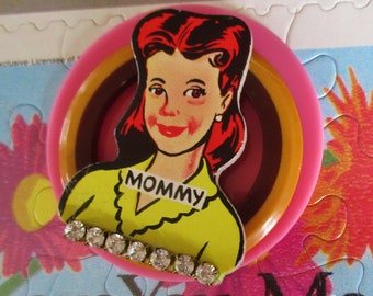 Large OOAK "Go to the Head of the Class" MOMMY Brooch