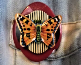 Vintage Butterfly Whistle Brooch