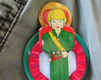 OOAK "Soldier Boy" Tin Whistle Brooch