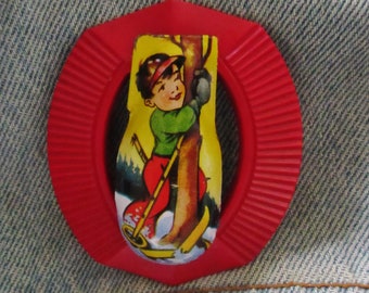 OOAK Vintage Clicker on Plastic Buckle Brooch
