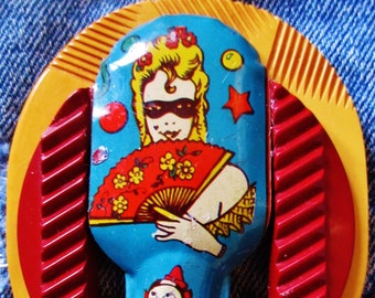 New! - Large OOAK "Masquerade" Clicker Brooch