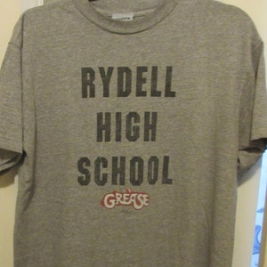 Vintage Stanley Desantis RYDELL HIGH SCHOOL from Grease 100% Cotton Distressed Gray Unisex T-shirt - L