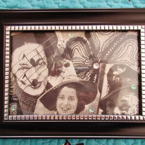 Original 4&quot; x 6&quot; collage - &quot;Veiled Ladies (circa 1955)&quot; -  Signed and Framed