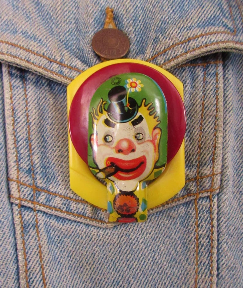 COOL! made from vintage pieces OOAK The Joker Pin