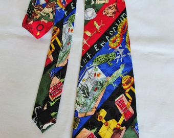 Vintage 1993 Nicole Miller "Pet Emporium" Silk Necktie