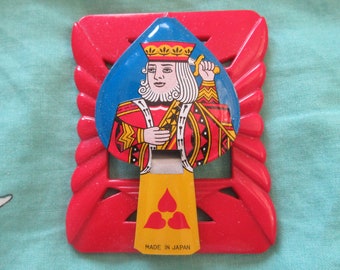 OOAK Vintage King of Hearts Whistle on Plastic Buckle Brooch