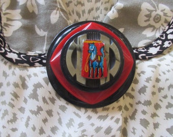 A "Little Blue Pony" One-of-a-kind Brooch made from Vintage Parts