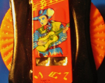 Vintage Western Cowboy Tin Whistle Brooch