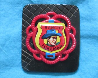 One-of-a-kind Ranch Foreman Vintage Badge and Buckle Brooch