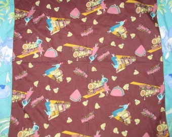 Vintage Old Fashioned Trains and Ladies 21" Square Scarf