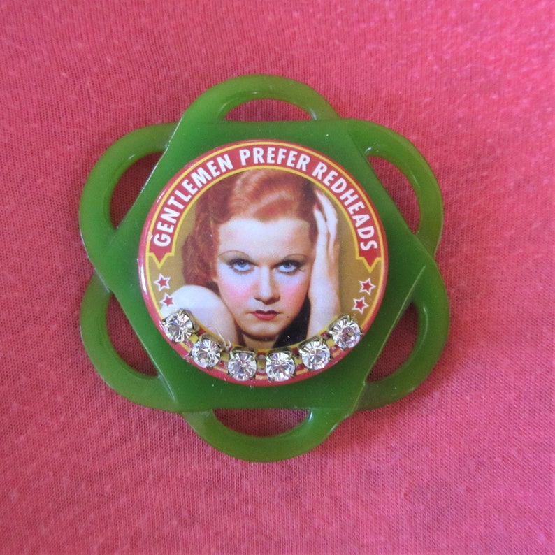 OOAK Gentlemen Prefer Redheads Brooch