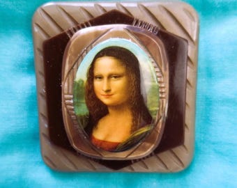 OOAK Mona Lisa Brooch